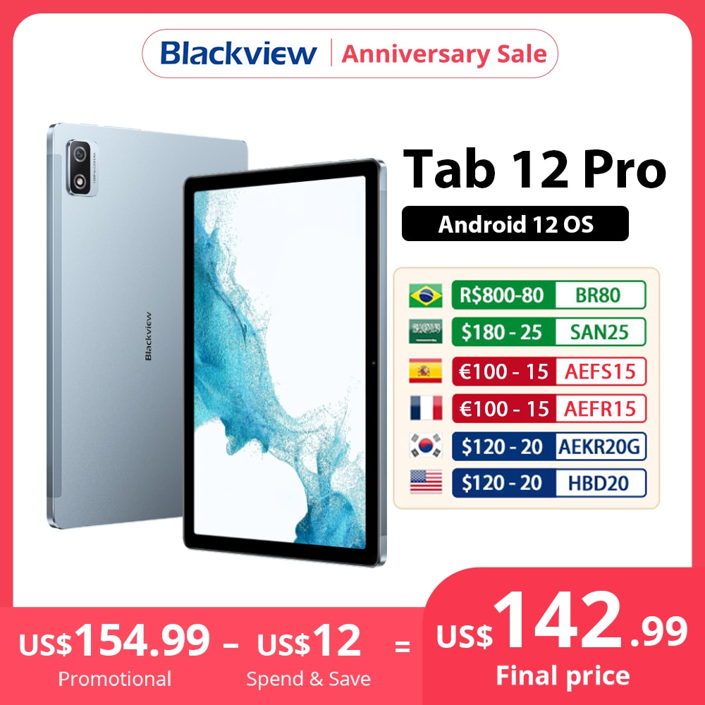 Blackview Tab 12 Pro º 10.1 1200*1920 Unisoc T606 8ھ 8GB 128GB 6580mAh 13MP ī޶  ޴ PC